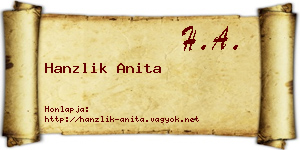 Hanzlik Anita névjegykártya