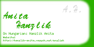 anita hanzlik business card